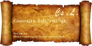 Csernyik Lóránt névjegykártya