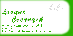 lorant csernyik business card
