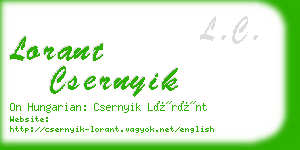 lorant csernyik business card